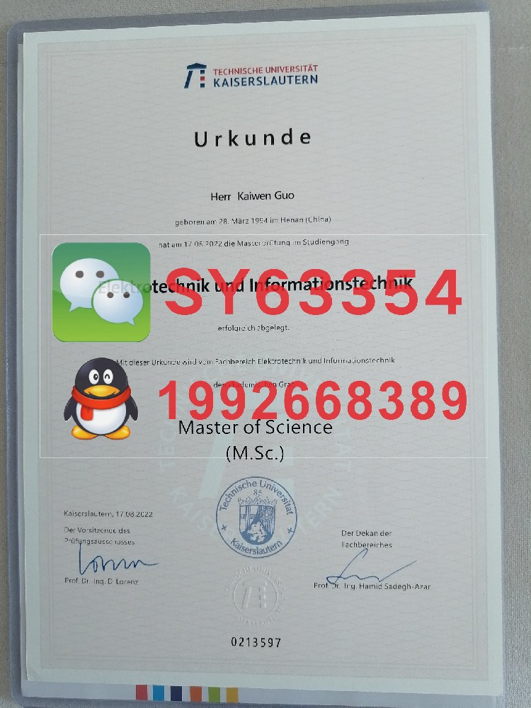 德国凯泽斯劳滕工业大学毕业证模版   德国凯泽斯劳滕工业大学成绩单样本
