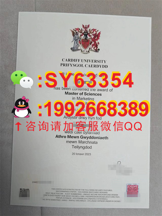 英国卡迪夫大学毕业证书模版展示  /  成绩单样板展示